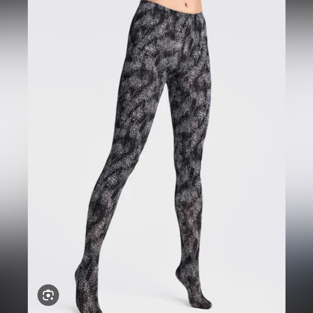 Wolford Patterned Tights in Black and Gray reptile Sz XS NEW